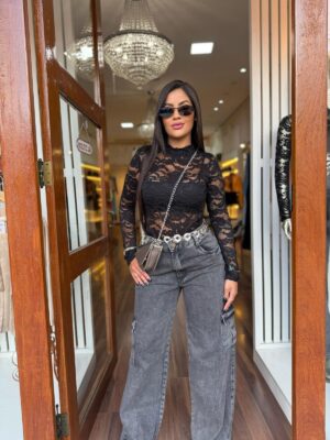 CALÇA JEANS CARGO 2 BOLSOS